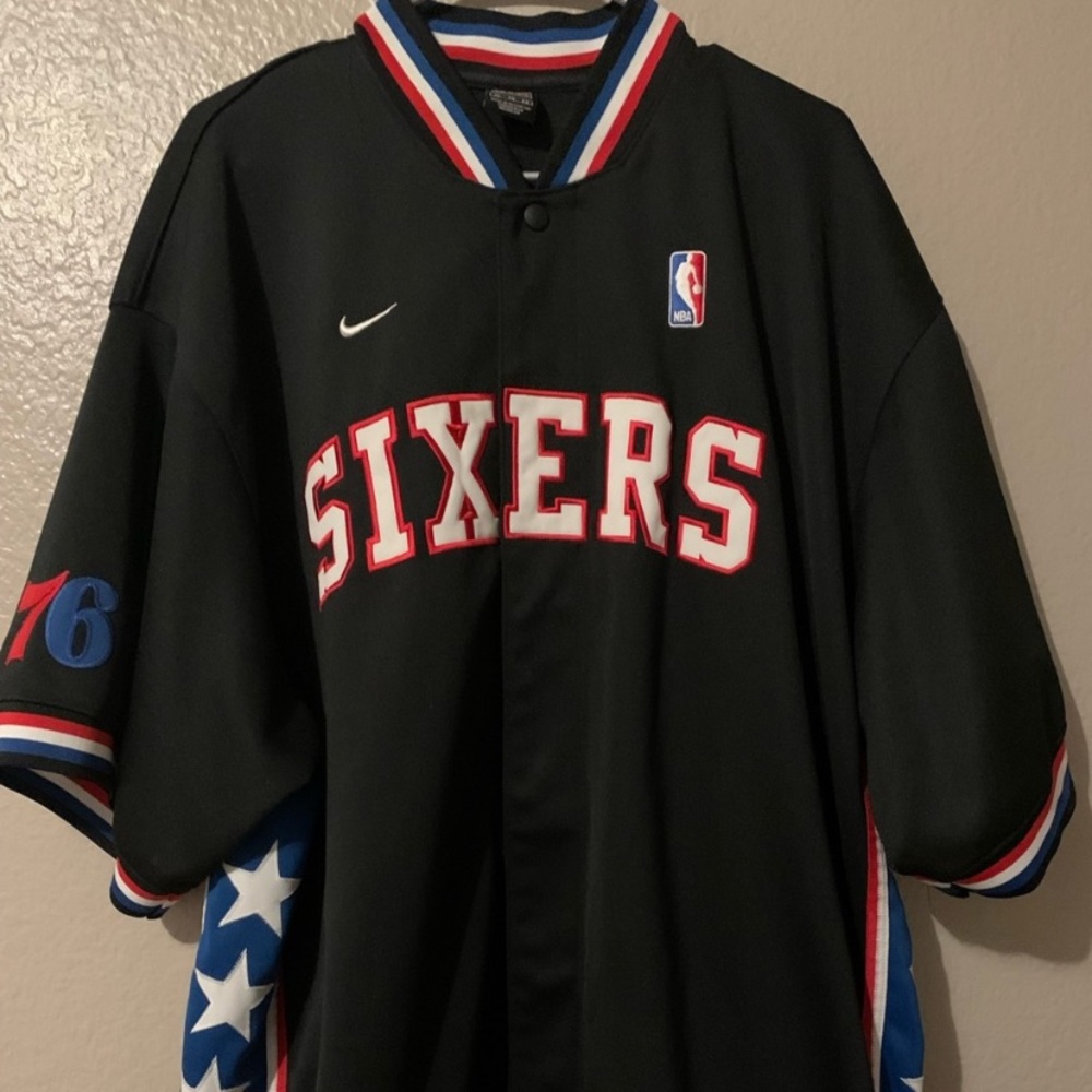Philadelphia 76ers Nike Team NBA Dr. J 1977 Rewind Embroidered Warm-Up Jersey